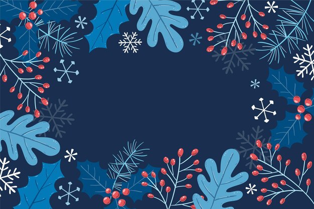 Hand drawn winter background