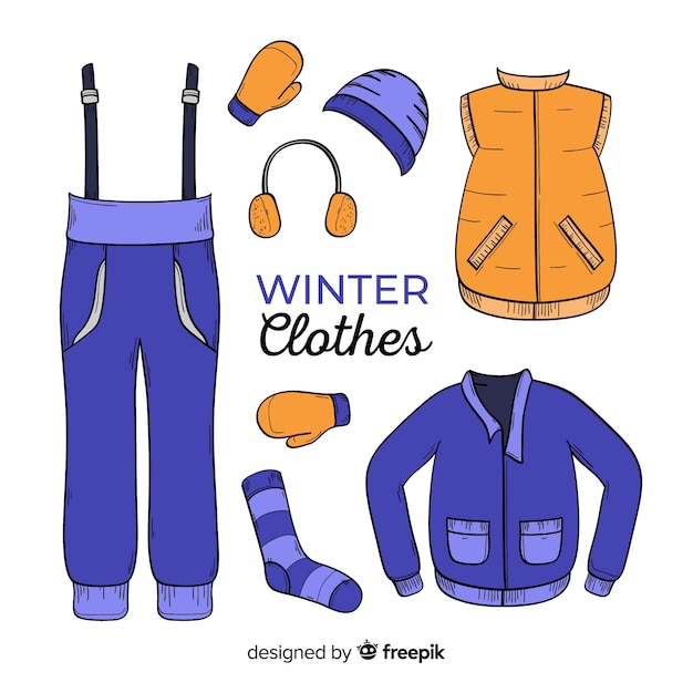 Free Vector hand drawn winter clothes