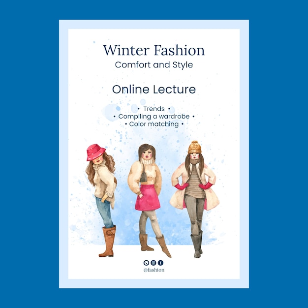 Free Vector hand drawn winter fashion poster