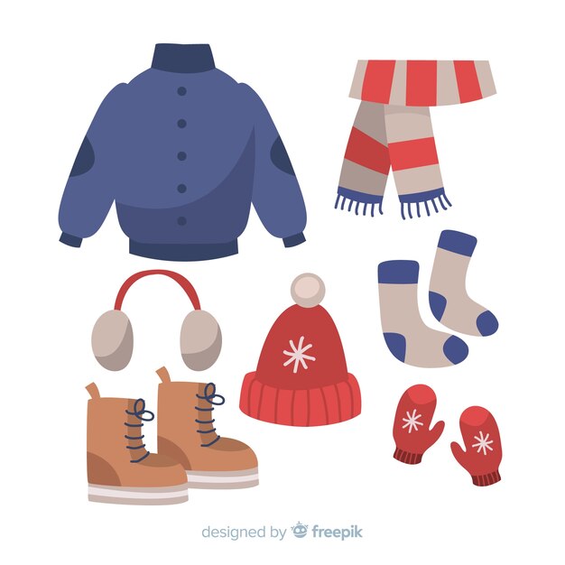 Hand drawn winter outfit