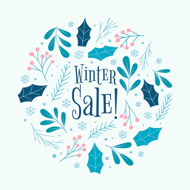 Free vector hand drawn winter sale banner concept