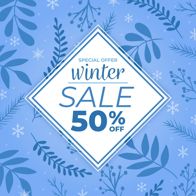 Free vector hand drawn winter sale special offer