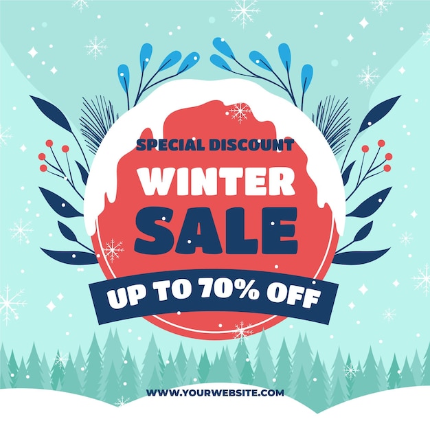 Free vector hand drawn winter sale