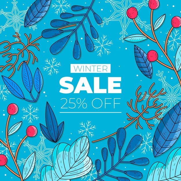 Hand drawn winter sale