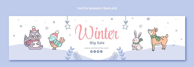 Hand drawn winter twitch banner