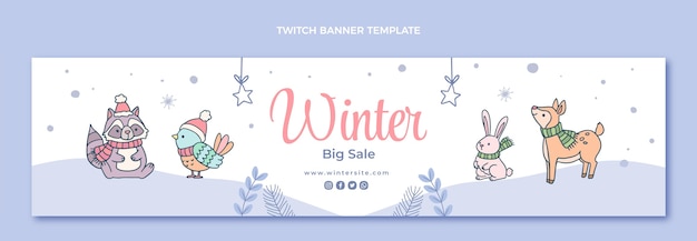 Hand drawn winter twitch banner