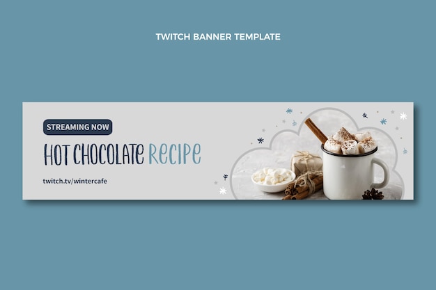 Free vector hand drawn winter twitch banner