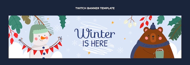 Hand drawn winter twitch banner