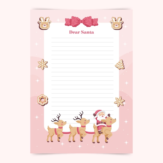 Free Vector hand drawn wishes santa letter template