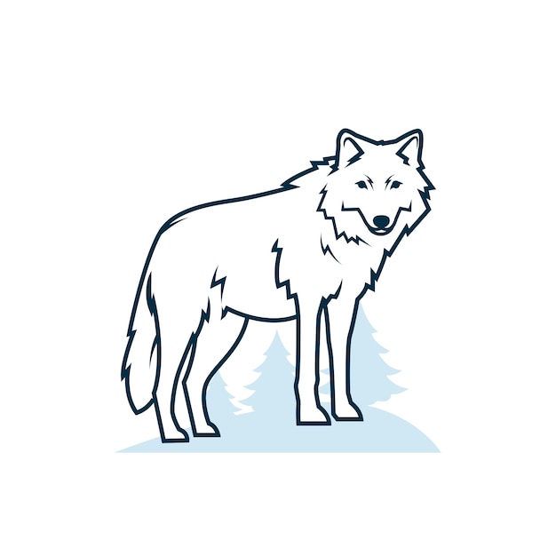 Free vector hand drawn wolf outline illustration