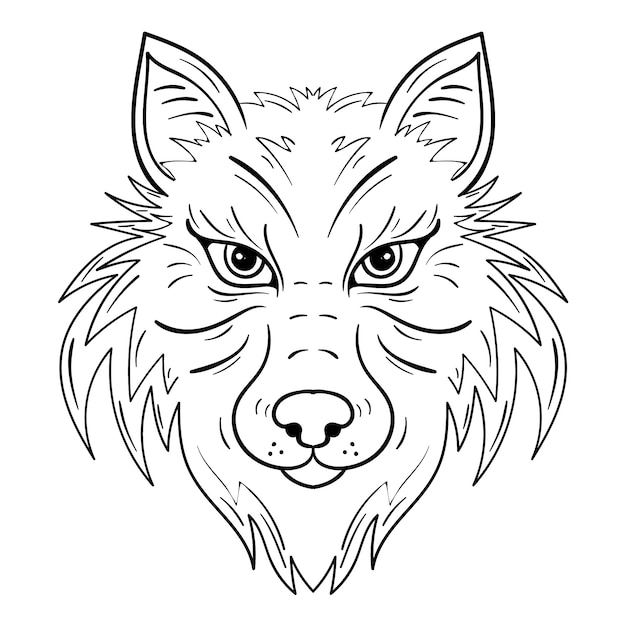 Free Vector hand drawn wolf outline illustration