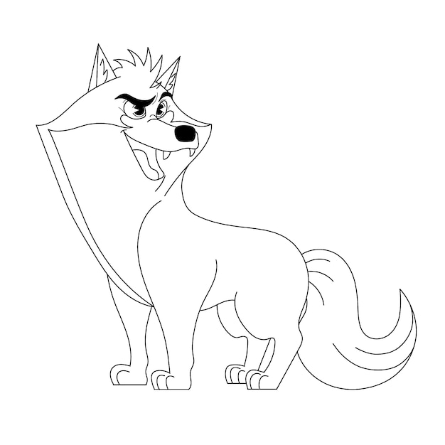 Free vector hand drawn wolf  outline illustration