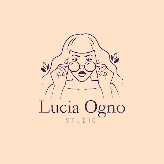 Hand-drawn woman logo template