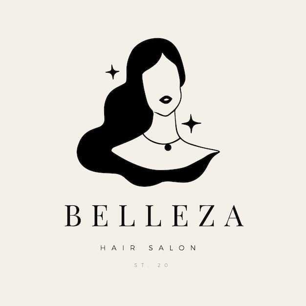 Hand-drawn woman logo template