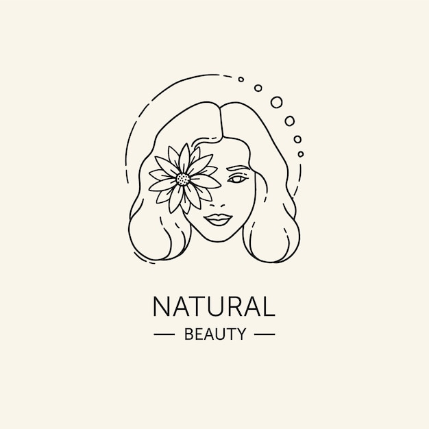 Hand-drawn woman logo template