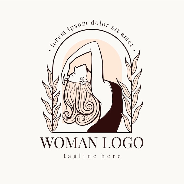 Hand drawn woman logo template