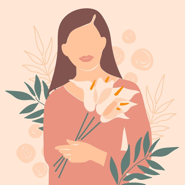 Free vector hand drawn woman portrait illustration