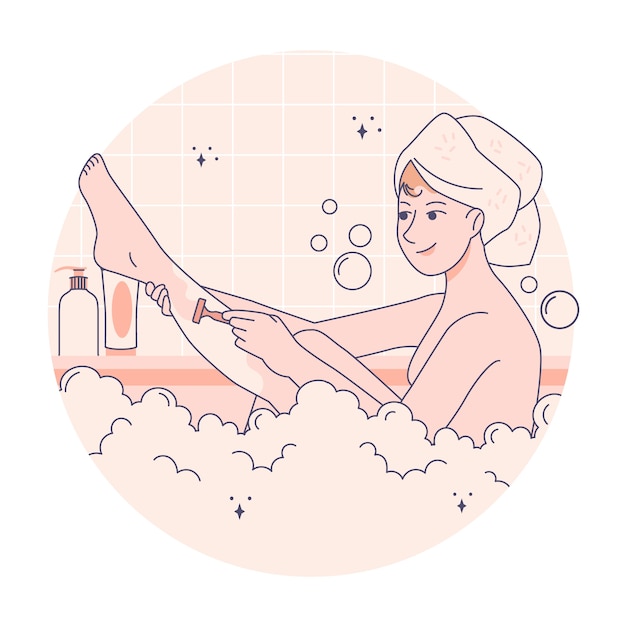 Free Vector hand drawn woman shaving illustration