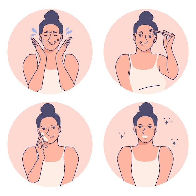 Free Vector hand drawn woman shaving illustration