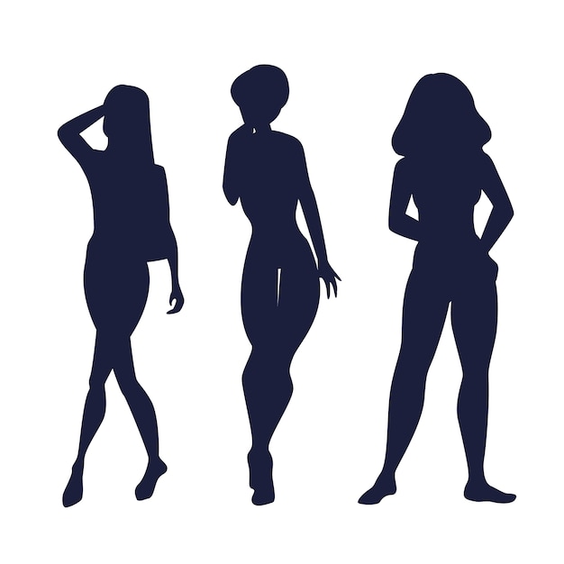 Free vector hand drawn woman silhouette illustration