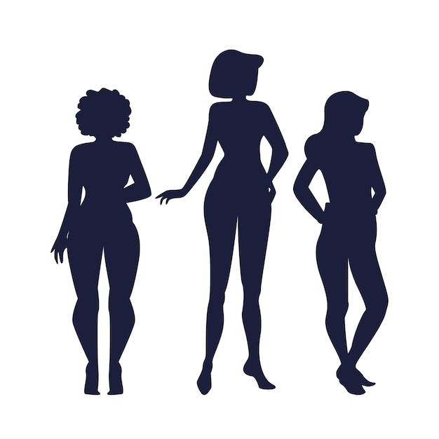 Free vector hand drawn woman silhouette illustration