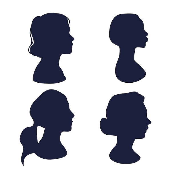 Free Vector hand drawn woman silhouette illustration