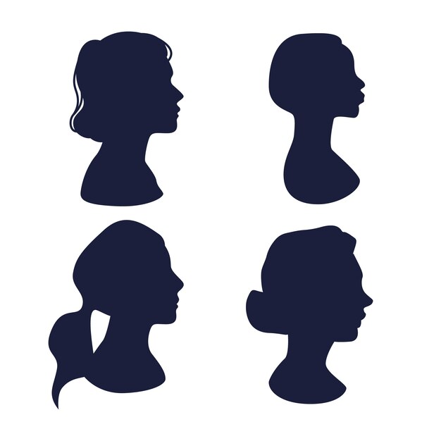 Hand drawn woman silhouette illustration