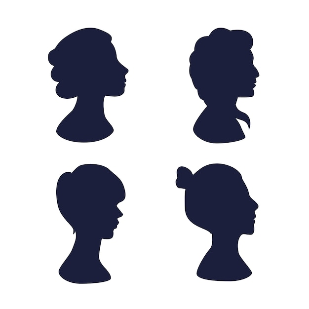 Free Vector hand drawn woman silhouette illustration