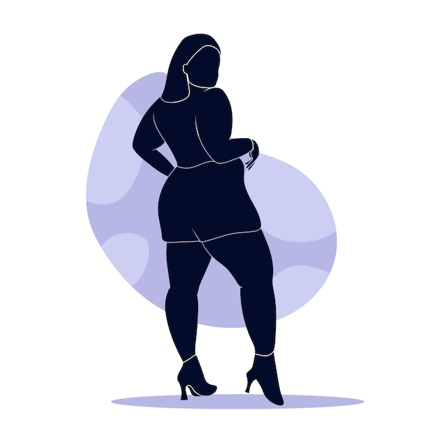 Hand drawn woman silhouette illustration