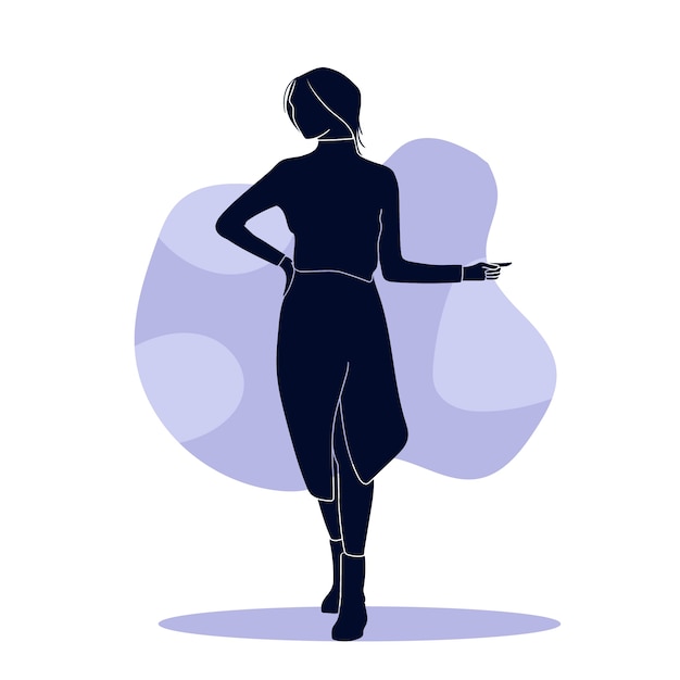 Free vector hand drawn woman silhouette illustration