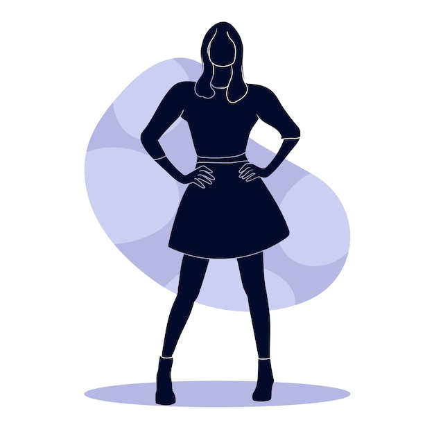 Hand drawn woman silhouette illustration