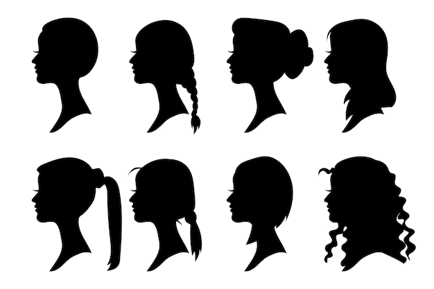 Hand drawn woman silhouette illustration