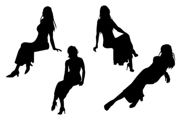 Hand drawn woman silhouette illustration