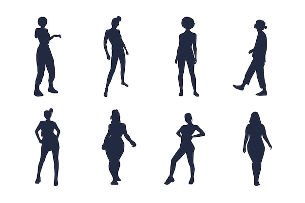 Hand drawn woman silhouette