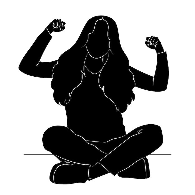 Free Vector hand drawn woman silhouette