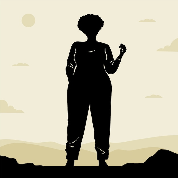 Hand drawn woman silhouette