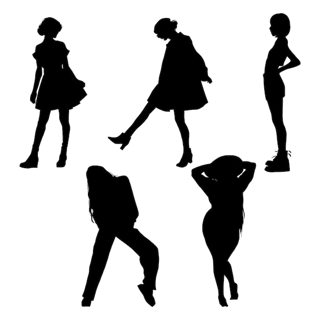 Free Vector hand drawn woman silhouette