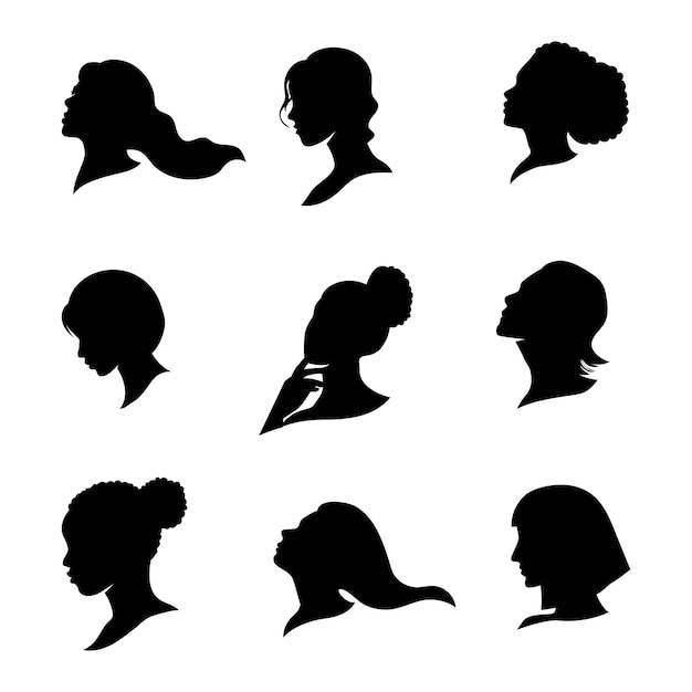 Hand drawn woman silhouette