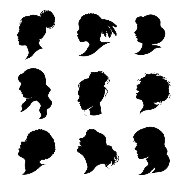 Hand drawn woman silhouette