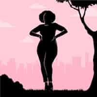 Free vector hand drawn woman silhouette