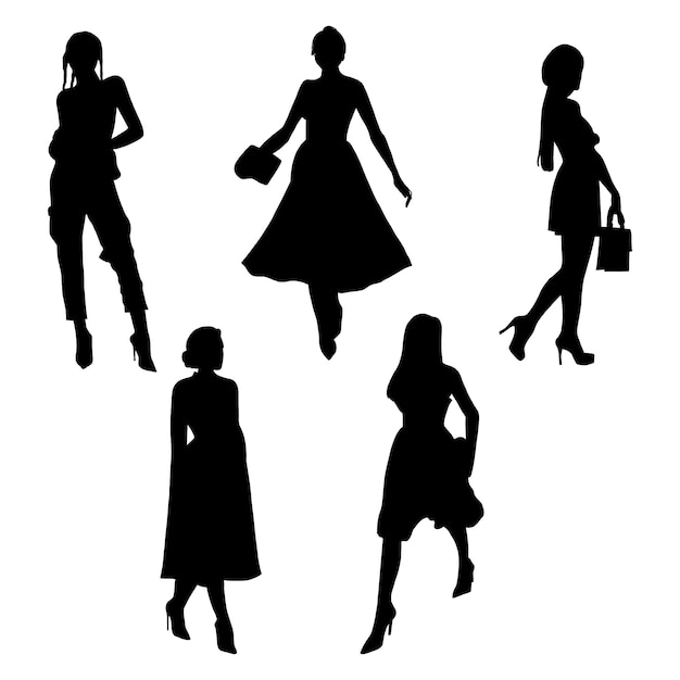 Free Vector hand drawn woman silhouette