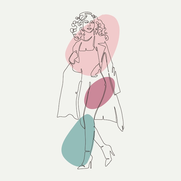 Free vector hand drawn woman walking illustration