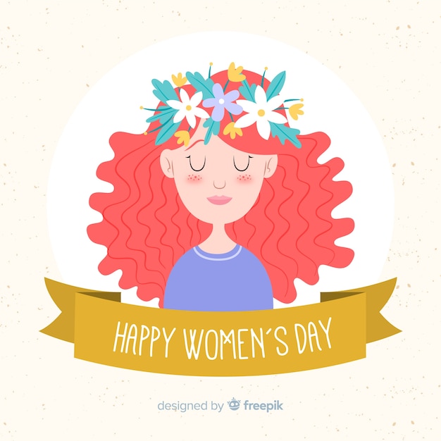 Hand drawn women's day background