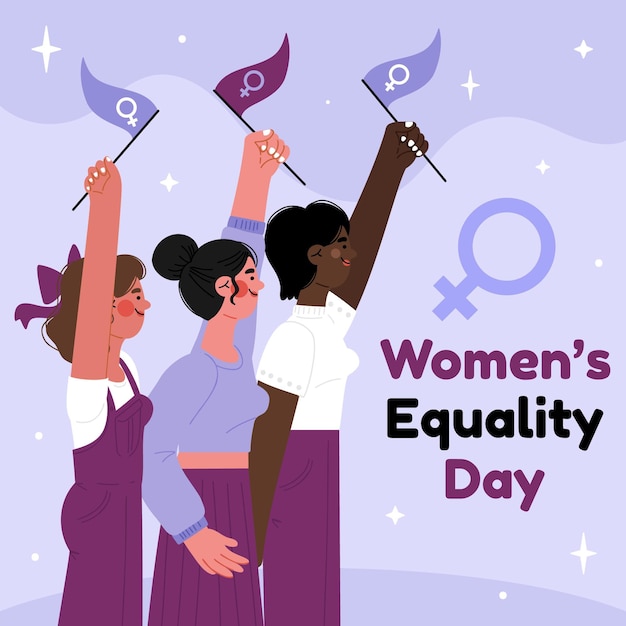 Free Vector hand drawn women's equality day illustration