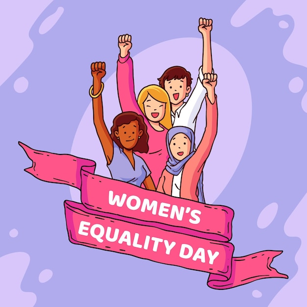 Hand drawn women's equality day illustration