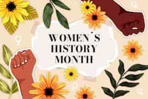 Free vector hand drawn women's history month background