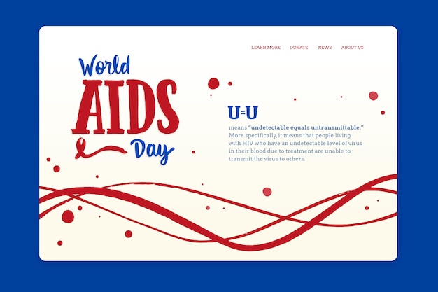 Free Vector hand drawn world aids day landing page template