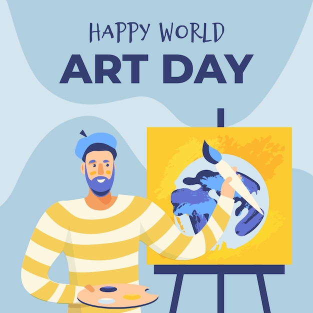 Free Vector hand drawn world art day illustration