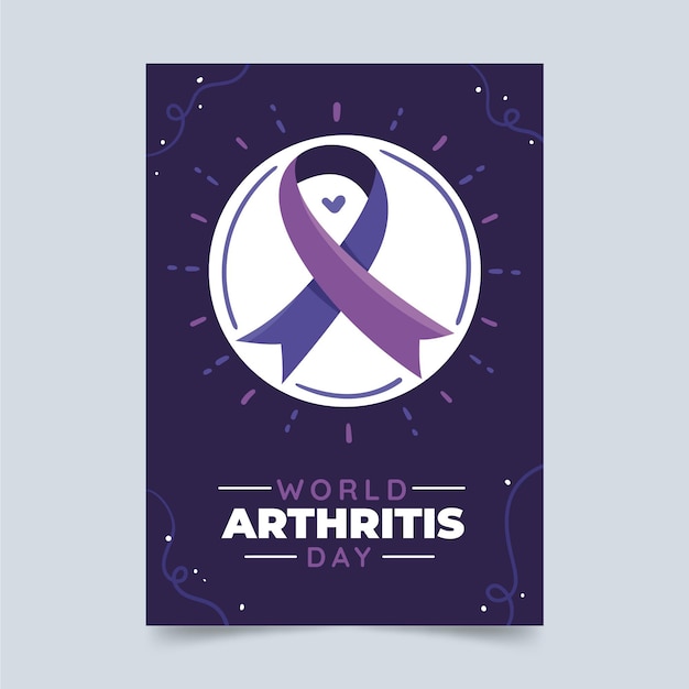 Hand drawn world arthritis day vertical poster template