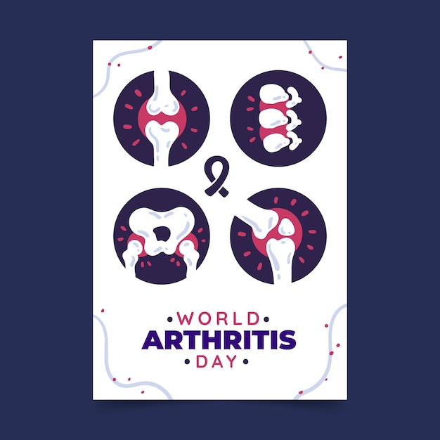 Hand drawn world arthritis day vertical poster template